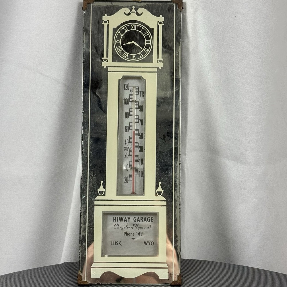HiWay Garage,Chrysler Plymouth - Lush, WY Clock Mirror Advertising piece vintage